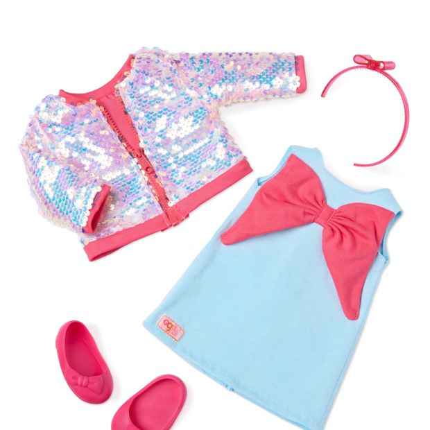 Our Generation Shine All Day 18-inch Doll Sequin Bomber Jacket Outfit