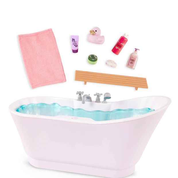 Our Generation Bubbly Bathtime Bathtub Accessory with Water Sounds for 18-inch Dolls