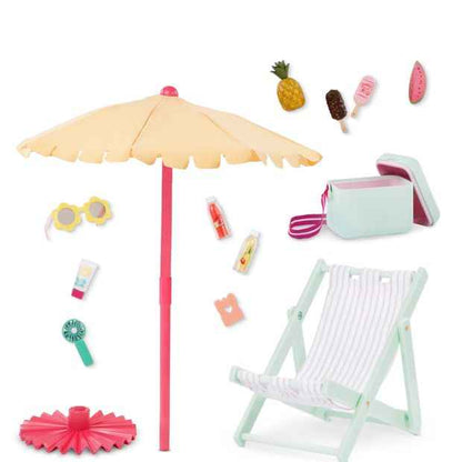 Our Generation Sunny & Cool Patio Set 18-inch Doll Outdoor Furniture & Accessories