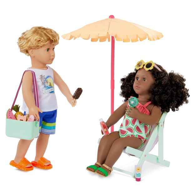 Our Generation Sunny & Cool Patio Set 18-inch Doll Outdoor Furniture & Accessories