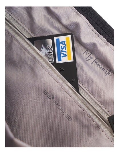 Zip Top Crossbody Bag in Eye Black