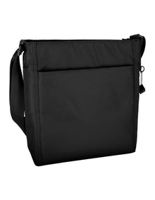 Zip Top Crossbody Bag in Black