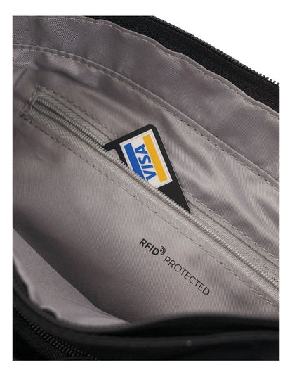 Zip Top Crossbody Bag in Black
