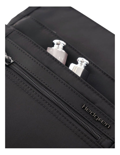 Zip Top Crossbody Bag in Black