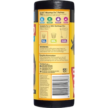 Glad Garbage Bags Wavetop 56L 20 pack