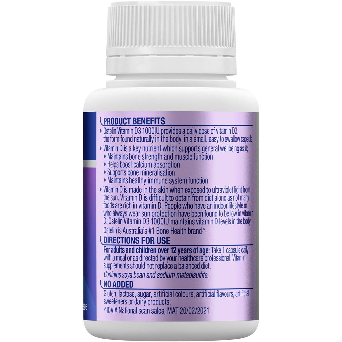 Ostelin Vitamin d 1000iu d3 Capsules For Bone Health + Immunity 130 Pack