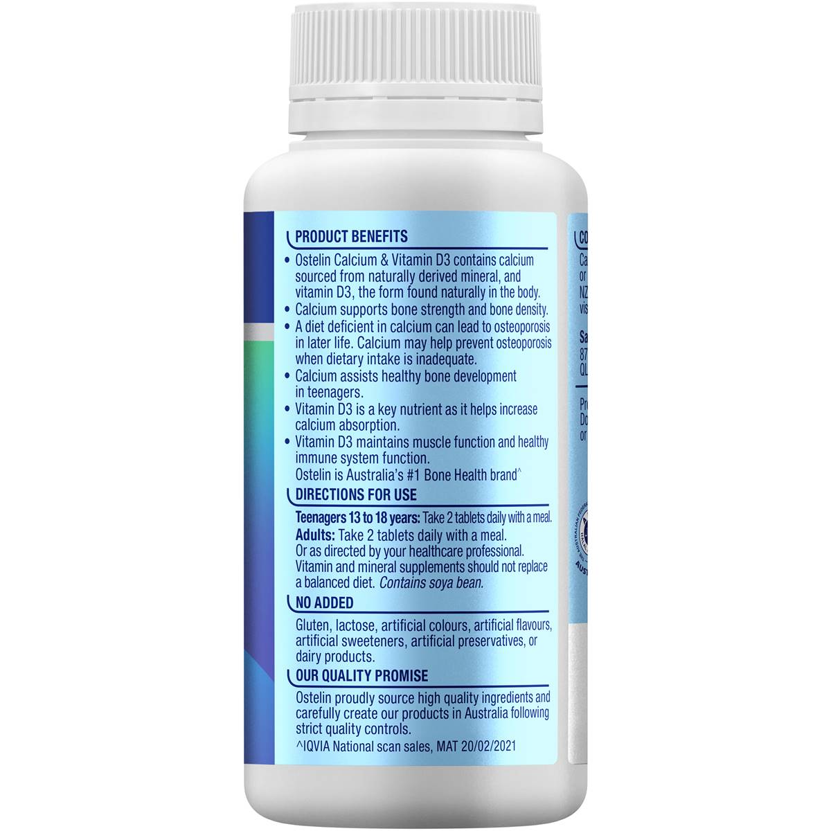 Ostelin Calcium & Vitamin d Tablets With d3 For Bones + Immunity 130 Pack