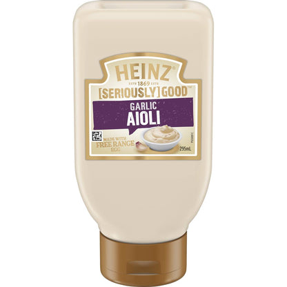 Heinz Seriously Good Mayo Garlic Aioli Flavoured Mayonnaise 295mL