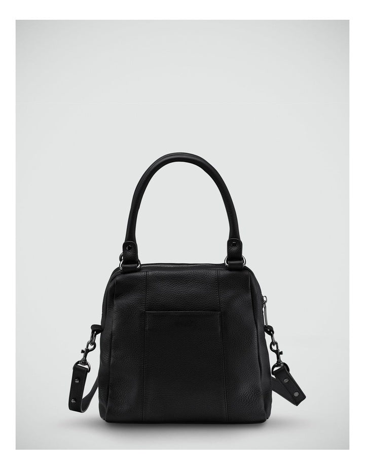 Last Mountains Double Handle Satchel Bag in Black