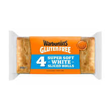 WARBURTONS GLUTEN FREE SUPER SOFT SLICED WHITE ROLLS 4PK