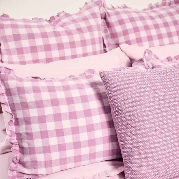 Lulu Gingham Linen/Cotton European Pillowcase