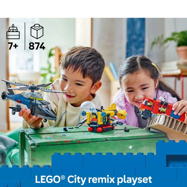 LEGO® City Helicopter, Fire Engine & Submarine Remix 60462