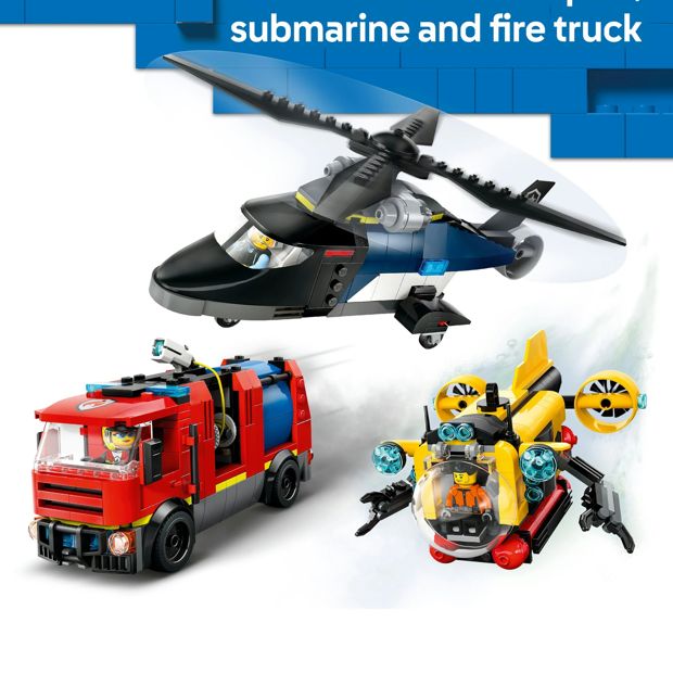 LEGO® City Helicopter, Fire Engine & Submarine Remix 60462