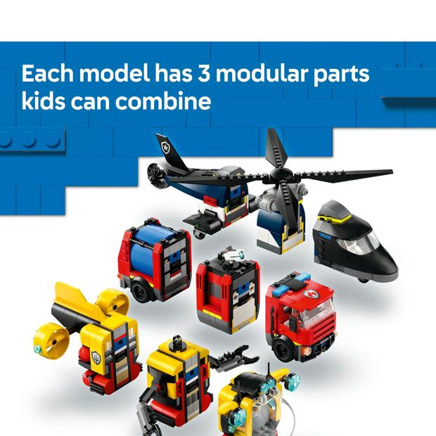 LEGO® City Helicopter, Fire Engine & Submarine Remix 60462