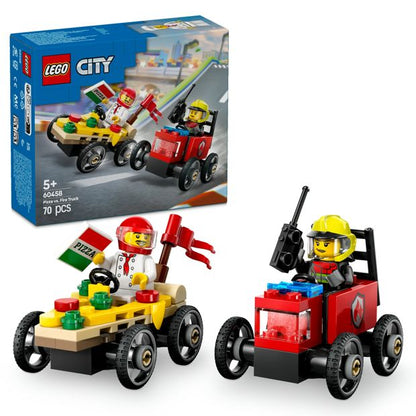 LEGO® City Pizza vs. Fire Truck Race Car Pack 60458