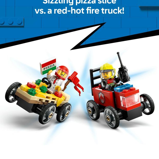 LEGO® City Pizza vs. Fire Truck Race Car Pack 60458