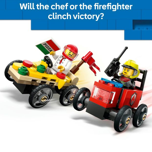 LEGO® City Pizza vs. Fire Truck Race Car Pack 60458