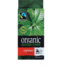 Bean Ground & Drunk Ground Coffee Organic Fairtrade Espresso 250g