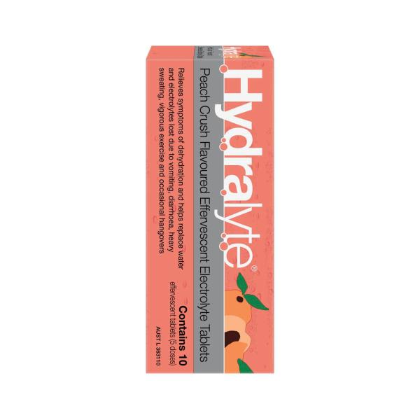 HYDRALYTE EFFERVESCENT PEACH 10PK