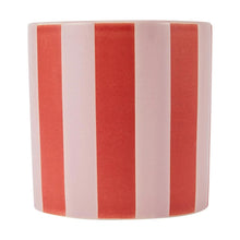 Lemon and Berry Red Stripe Ceramic Candle