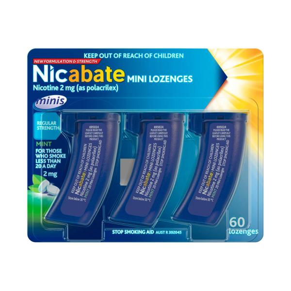 NICABATE MINI LOZENGES MINT 2MG 60PK