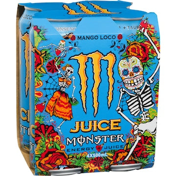 Monster Energy Juice Mango Loco 500mL x 4 pack