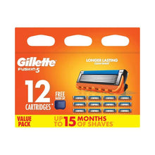 *GILLETTE FUSION MANUAL RAZOR BLADE REFILLS 12PK