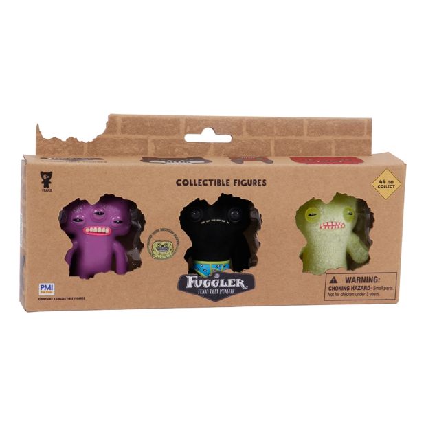 3 Pack Fuggler Funny Ugly Monster Collectible Figures - Assorted