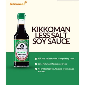 Kikkoman Naturally Brewed Soy Sauce Less Salt 250mL