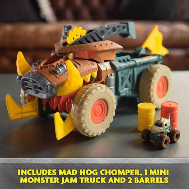 Monster Jam Mini Jam Megalodon Mad Hog Chomper and Monster Truck
