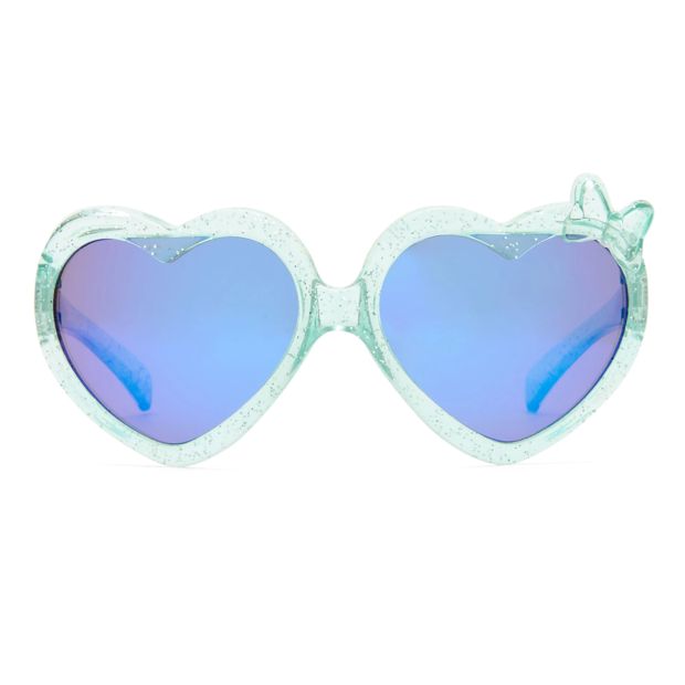 Sunshades Kids Heart Sunglasses, Blue Glitter