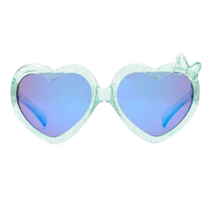 Sunshades Kids Heart Sunglasses, Blue Glitter