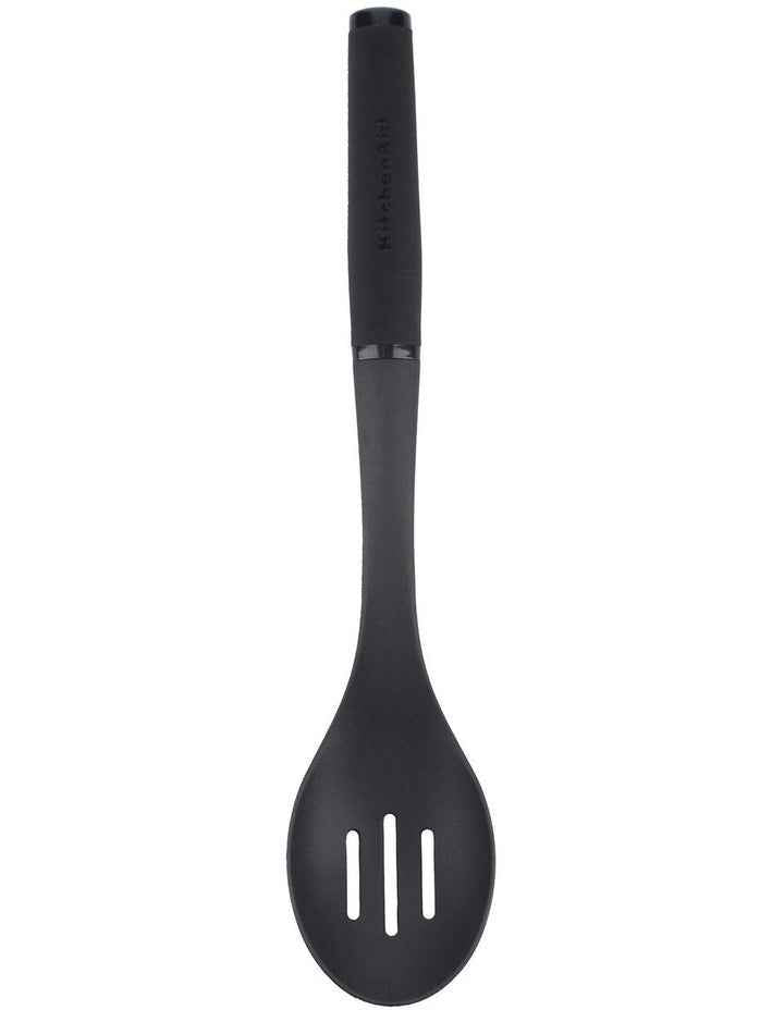 Soft Touch Nylon Slotted Spoon in Black