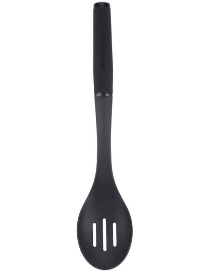 Soft Touch Nylon Slotted Spoon in Black