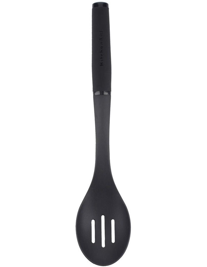 Soft Touch Nylon Slotted Spoon in Black