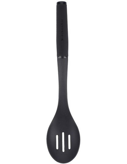Soft Touch Nylon Slotted Spoon in Black