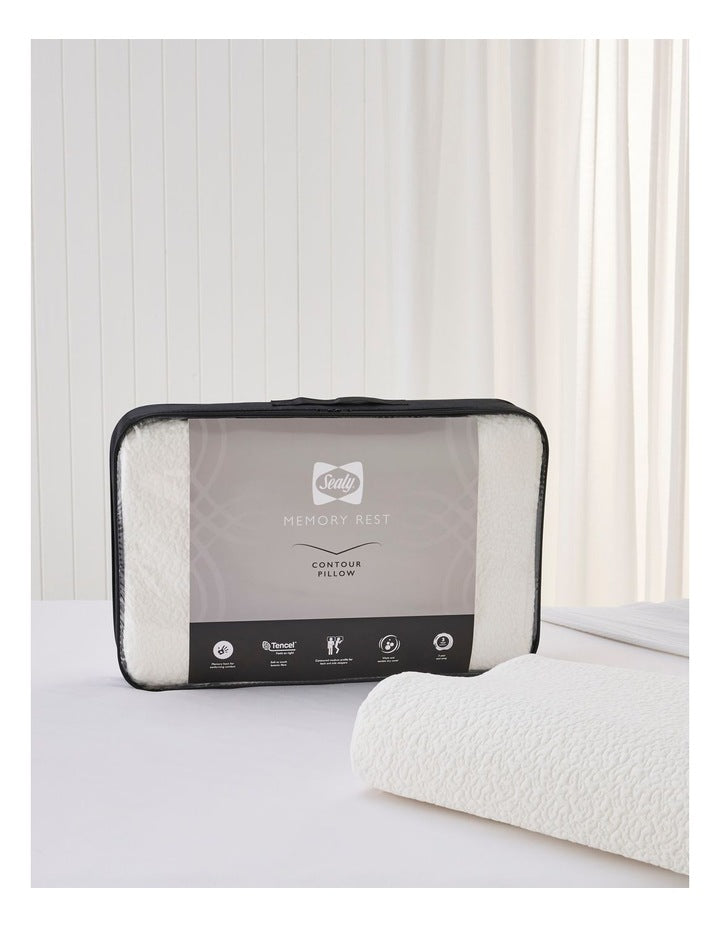 Contour Rest Memory Foam Pillow in White