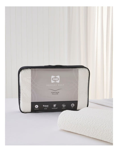 Contour Rest Memory Foam Pillow in White