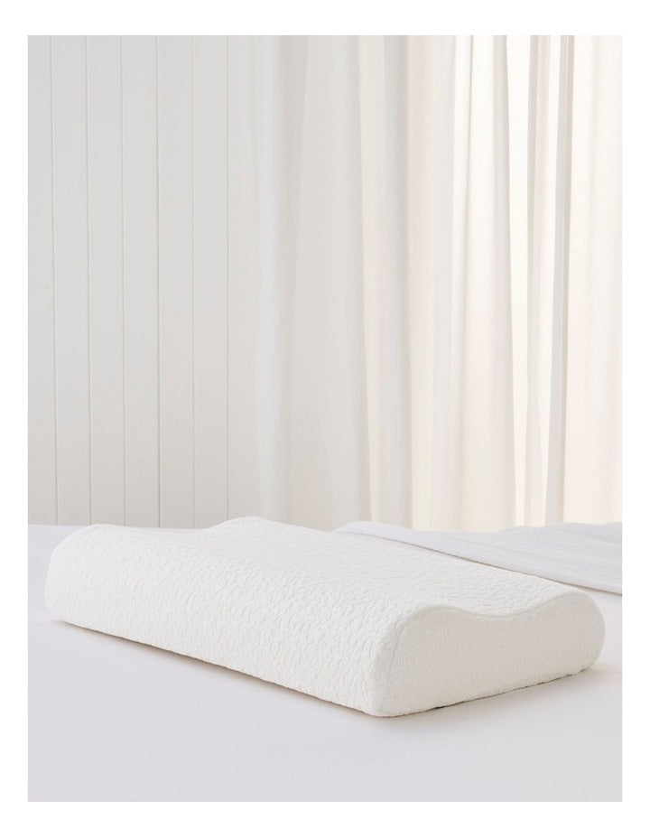 Contour Rest Memory Foam Pillow in White