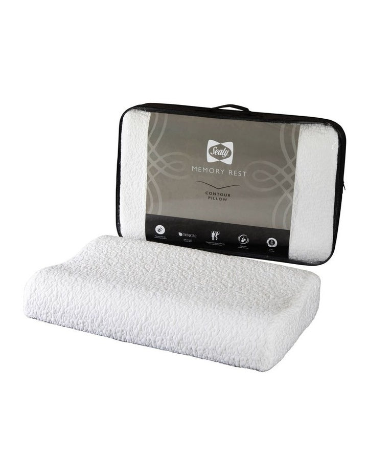 Contour Rest Memory Foam Pillow in White