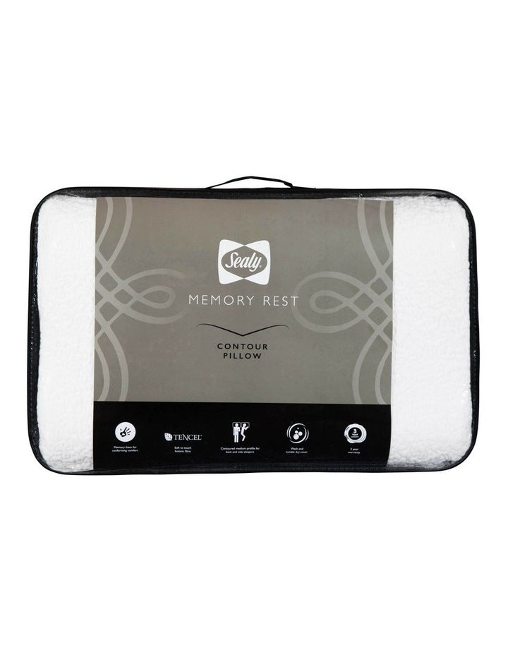 Contour Rest Memory Foam Pillow in White