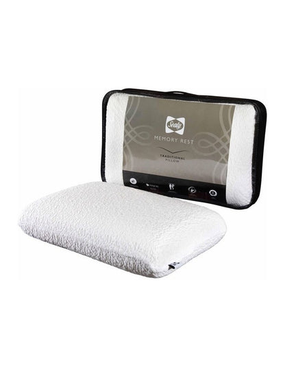 Memory Rest Memory Foam Traditional Pillow in White