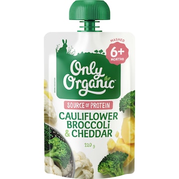 Only Organic Cauliflower Broccoli & Cheddar 120g