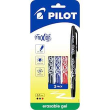 Pilot FriXion Ball Erasable Gel Pen 0.7mm Black Blue & Red 3 pack