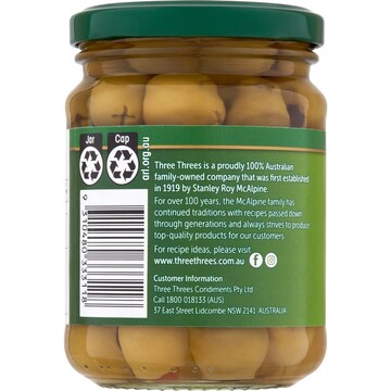 Three Threes Olives Stuffed 250g