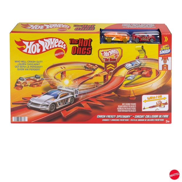 Mattel Hot Wheels The Hot Ones Crash Speedway Frenzy Track Set