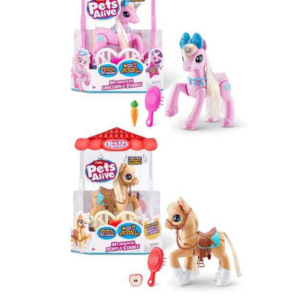 Zuru Pets Alive - My Magical Unicorn or Pony with Stable Interactive Robotic Toy Playset