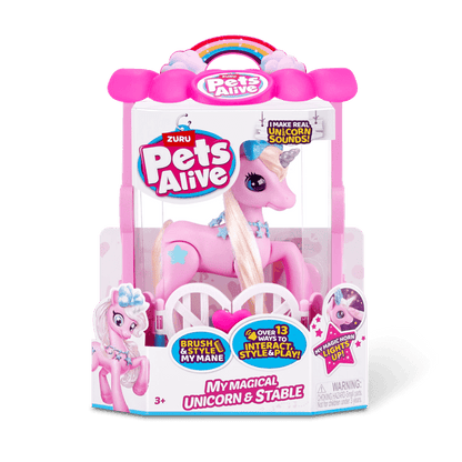 Zuru Pets Alive - My Magical Unicorn or Pony with Stable Interactive Robotic Toy Playset