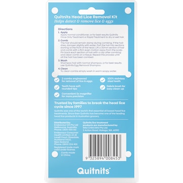 Quitnits Head Lice Treatment Comb 2 pack