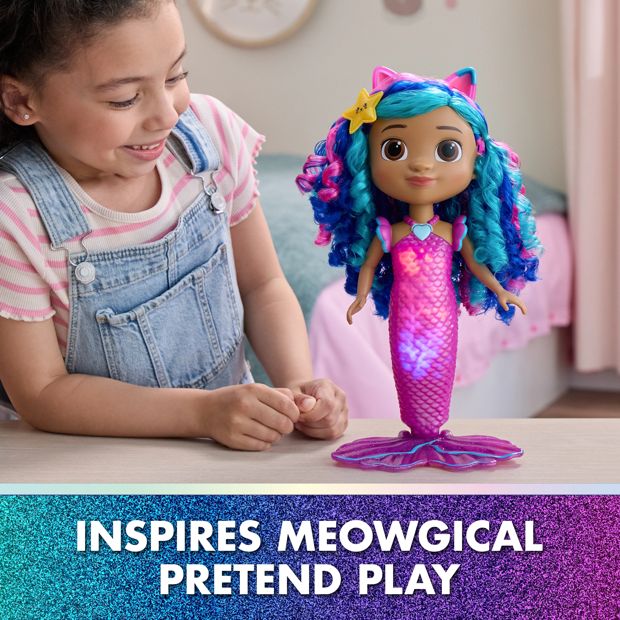 Gabby's Dollhouse: The Movie, Sing & Shine Mermaid Gabby, Waterproof Mermaid Doll